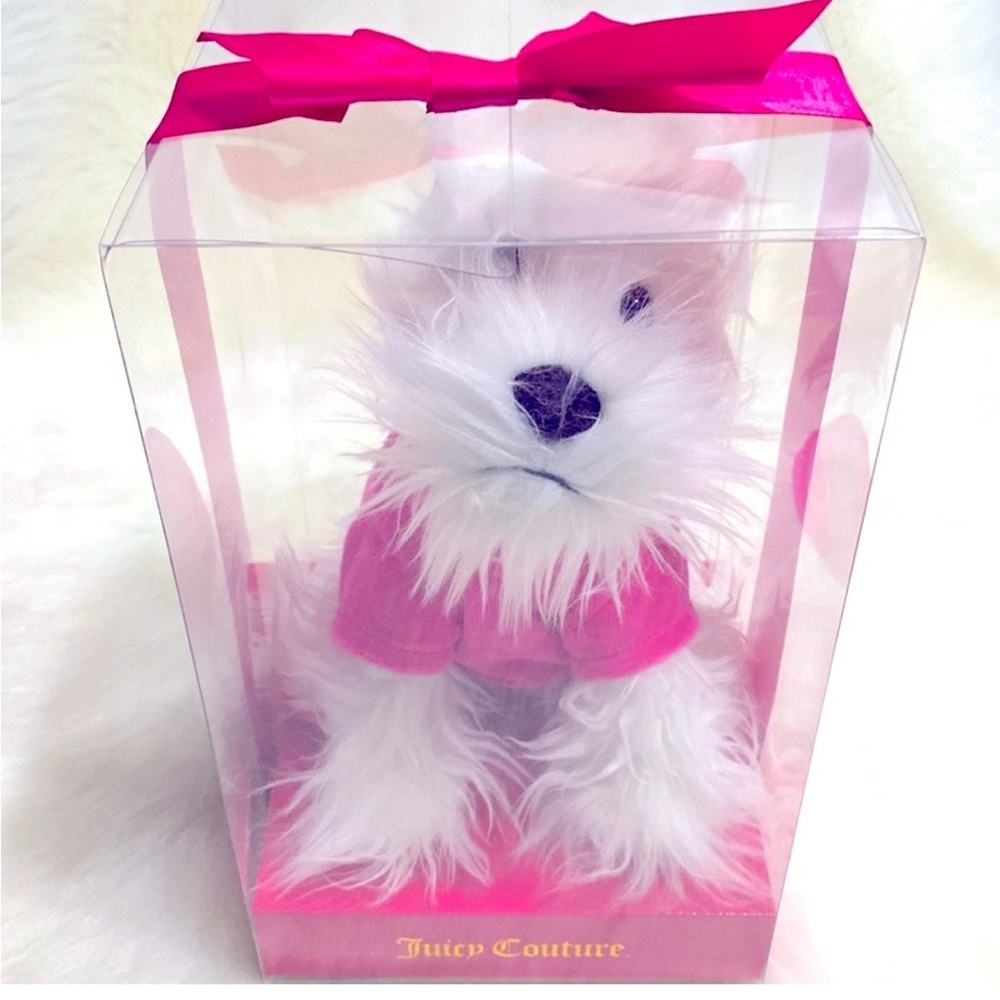 Juicy Couture Pink Hoodie White Plush Dog Limited Edition  New BNWT